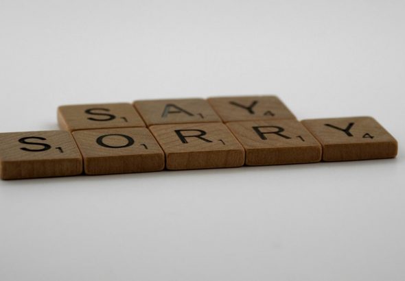 scrabble, scrabble pieces, lettering, letters, wood, scrabble tiles, white background, words, type, typography, design, layout, i am sorry, sorry, apologise, say sorry, regret, make up, break up, mistake, hardest word,